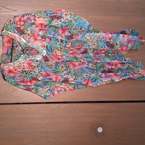 Khushbu womens free size sheer tunic or swim suit cover gorgeous print - Picture 1 of 6